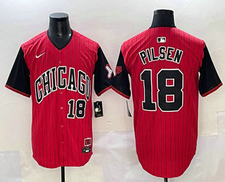 Men's Chicago White Sox #18 Pilsen Red 2025 City Connect Limited Stitched Jersey