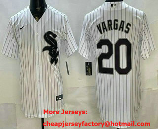 Men's Chicago White Sox #20 Miguel Vargas White Cool Base Jersey