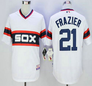 Men's Chicago White Sox #21 Todd Frazier White Alternate Home Cool Base Jersey