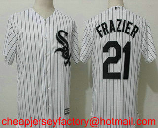 Men's Chicago White Sox #21 Todd Frazier White Home Stitched MLB Cool Base Jersey