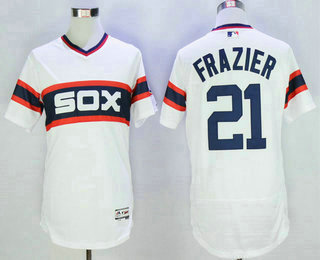 Men's Chicago White Sox #21 Todd Frazier White Pullover 2016 Flexbase Baseball Jersey