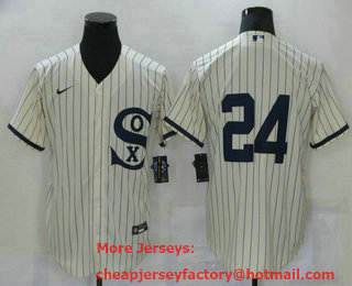 Men's Chicago White Sox #24 Yasmani Grandal 2021 Cream Field of Dreams Cool Base Stitched Nike Jersey