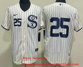 Men's Chicago White Sox #25 Andrew Vaughn Cream 2021 Field of Dreams Authentic Jersey