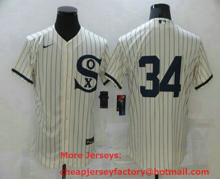 Men's Chicago White Sox #34 Michael Kopech 2021 Cream Navy Field of Dreams Flex Base Stitched Jersey