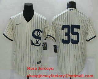 Men's Chicago White Sox #35 Frank Thomas 2021 Cream Field of Dreams Cool Base Stitched Nike Jersey