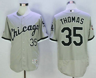 Men's Chicago White Sox #35 Frank Thomas Retired Gray 2016 Flexbase Baseball Jersey w2005 World Series Patch