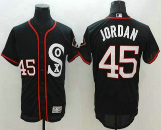 Men's Chicago White Sox #45 Michael Jordan Retired Retired Black Retro 2016 Flexbase Baseball Jersey