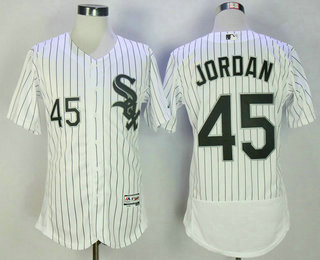 Men's Chicago White Sox #45 Michael Jordan Retired White Home Stitched MLB Flex Base Jersey