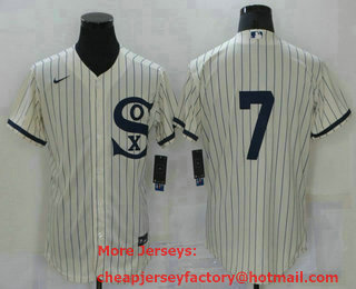 Men's Chicago White Sox #7 Tim Anderson 2021 Cream Field of Dreams Flex Base Nike Jersey