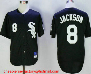Men's Chicago White Sox #8 Bo Jackson 1991 Black Mitchell & Ness Throwback Jersey