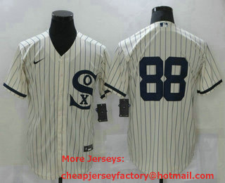 Men's Chicago White Sox #88 Luis Robert 2021 Cream Field of Dreams Cool Base Stitched Nike Jersey