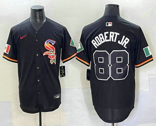 Men's Chicago White Sox #88 Luis Robert Jr Black Mexico Limited Stitched Jersey