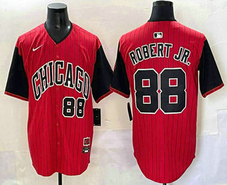 Men's Chicago White Sox #88 Luis Robert Red Black 2025 City Connect Limited Jersey