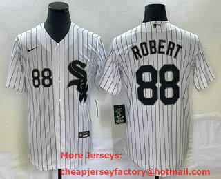 Men's Chicago White Sox #88 Luis Robert White Cool Base Stitched Jersey