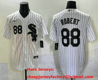 Men's Chicago White Sox #88 Luis Robert White Cool Base Stitched Jersey