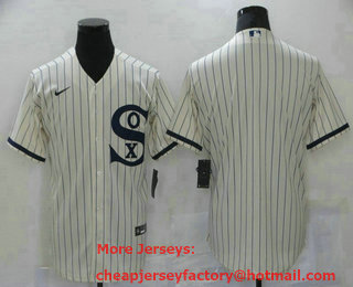 Men's Chicago White Sox Blank 2021 Cream Field of Dreams Cool Base Stitched Nike Jersey