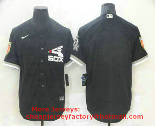 Men's Chicago White Sox Blank Black Stitched MLB Cool Base Nike Jersey