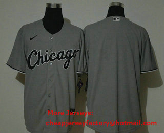 Men's Chicago White Sox Blank Grey Stitched MLB Cool Base Nike Jersey
