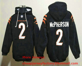 Men's Cincinnati Bengals #2 Evan McPherson Black Pullover Hoodie