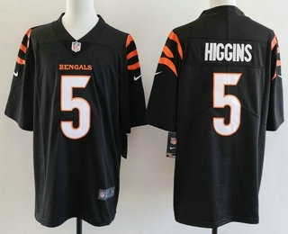Men's Cincinnati Bengals #5 Tee Higgins Limited Black Vapor Jersey