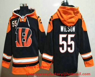 Men's Cincinnati Bengals #55 Logan Wilson Black Ageless Must Have Lace Up Pullover Hoodie