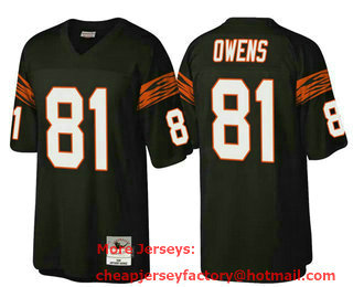 Men's Cincinnati Bengals #81 Terrell Owens Black Throwback Legacy Stitched Jersey