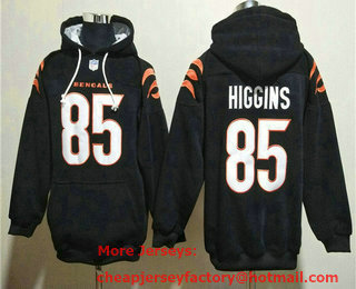 Men's Cincinnati Bengals #85 Tee Higgins Black Pullover Hoodie