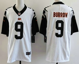 Men's Cincinnati Bengals #9 Joe Burrow Limited White Alternate Vapor Jersey