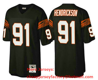 Men's Cincinnati Bengals #91 Trey Hendrickson Black Throwback Legacy Stitched Jersey