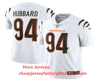 Men's Cincinnati Bengals #94 Sam Hubbard 2021 White Vapor Untouchable Limited Stitched NFL Jersey