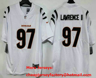 Men's Cincinnati Bengals #97 Dexter Lawrence II Limited White Vapor Jersey