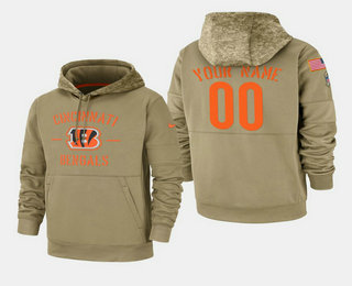 Men's Cincinnati Bengals Custom 2019 Salute to Service Sideline Therma Pullover Hoodie