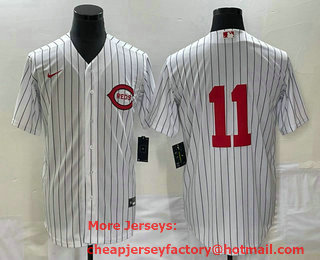 Men's Cincinnati Reds #11 Barry Larkin White Field of Dreams Stitched Baseball Jersey