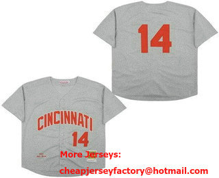 Men's Cincinnati Reds #14 Pete Rose Gray 1969 Throwback Jersey