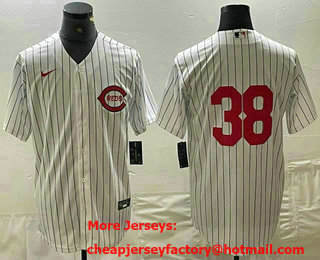 Men's Cincinnati Reds #38 Jose Barrero White Field of Dreams Stitched Baseball Jersey