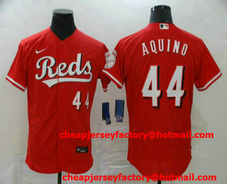 Men's Cincinnati Reds #44 Aristides Aquino Red Stitched MLB Flex Base Nike Jersey