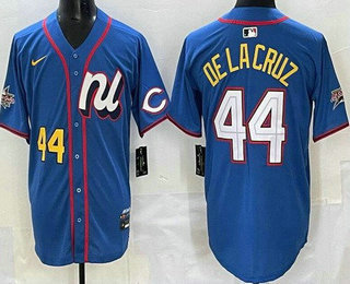 Men's Cincinnati Reds #44 Elly De La Cruz Blue 2025 All Star Limited Jersey