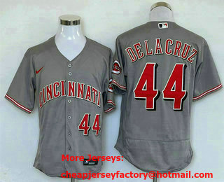 Men's Cincinnati Reds #44 Elly De La Cruz Grey Flex Base Stitched Jersey