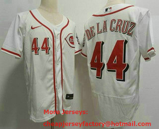 Men's Cincinnati Reds #44 Elly De La Cruz White Authentic Jersey