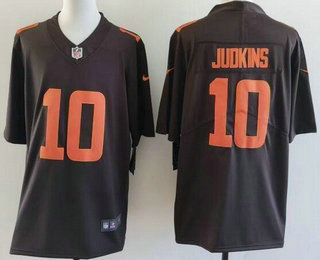 Men's Cleveland Browns #10 Quinshon Judkins Limited Brown Alternate Vapor Jersey