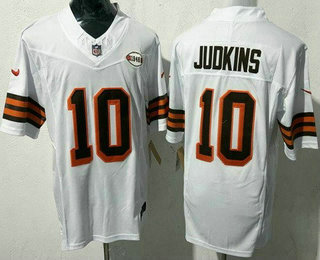 Men's Cleveland Browns #10 Quinshon Judkins Limited White Alternate FUSE Vapor Jersey