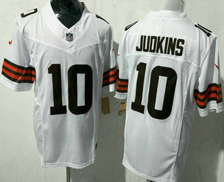 Men's Cleveland Browns #10 Quinshon Judkins Limited White FUSE Vapor Jersey