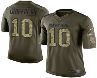 Men's Cleveland Browns #10 Robert Griffin III Green Salute to Service 2015 NFL Nike Limited Jersey