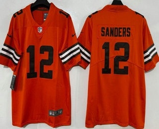 Men's Cleveland Browns #12 Shedeur Sanders Limited Orange Vapor Jersey