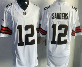 Men's Cleveland Browns #12 Shedeur Sanders Limited White FUSE Vapor Jersey