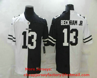 Men's Cleveland Browns #13 Odell Beckham Jr White Black Peaceful Coexisting 2020 Vapor Untouchable Stitched NFL Nike Limited Jersey