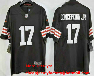 Men's Cleveland Browns #17 KC Concepcion Limited Brown Vapor Jersey