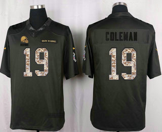 Men's Cleveland Browns #19 Corey Coleman Black Anthracite 2016 Salute To Service Stitched NFL Nike Limited Jersey