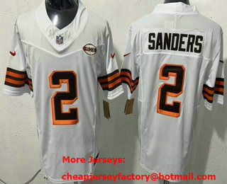 Men's Cleveland Browns #2 Shedeur Sanders Limited White FUSE Alternate Vapor Jersey