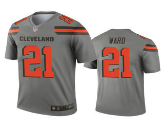 Men's Cleveland Browns #21 Denzel Ward Gray Inverted Legend Jersey